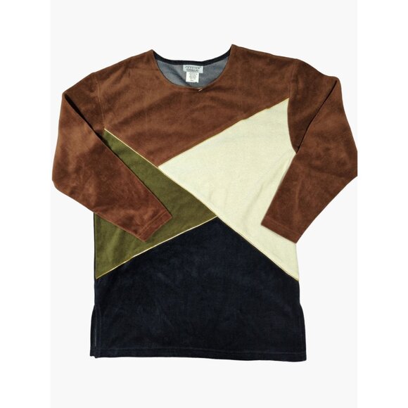 Fashion Formulas Sweaters - Vintage Fashion Formulas Womens Small Colorblock Sweater With Gold Trim Pullover